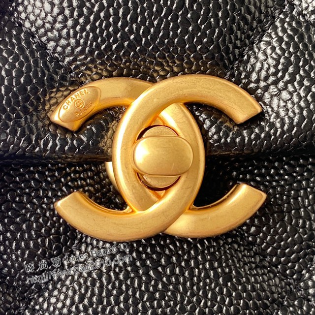 Chanel專櫃新款22C火爆款雙肩背包AS3108 香奈兒顆粒小牛皮壓花皮女士小背包 djc5204